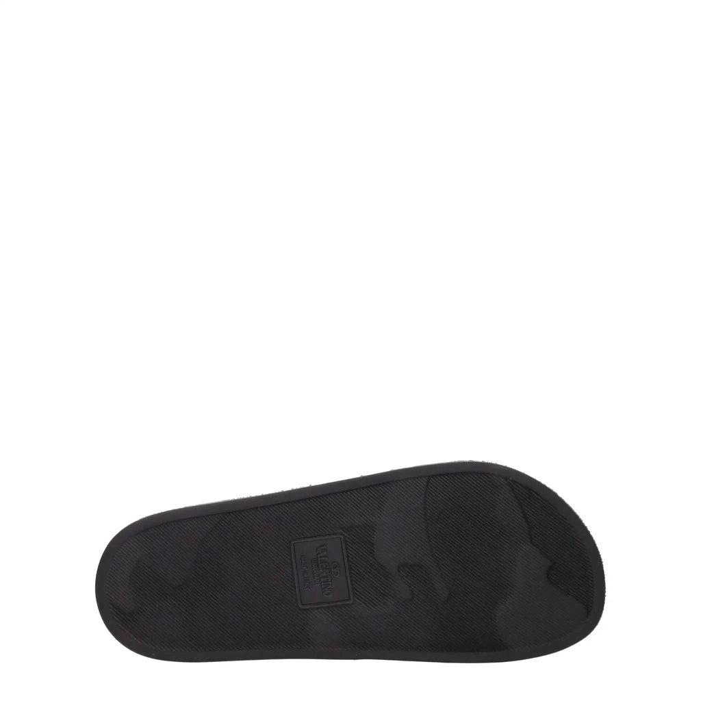 Pantoufles en coton noir Valentino Garavani