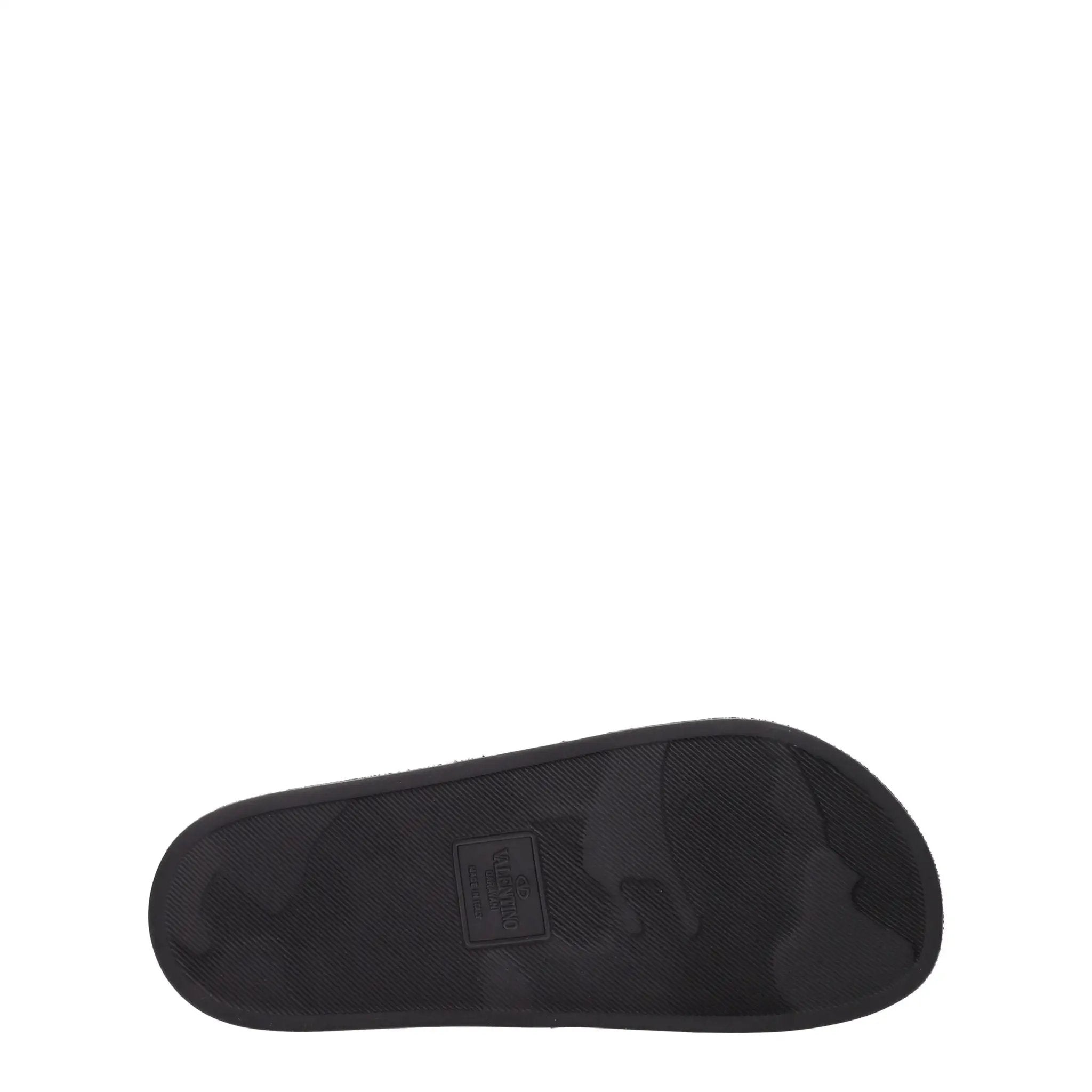 Valentino Garavani Black Cotton Slippers