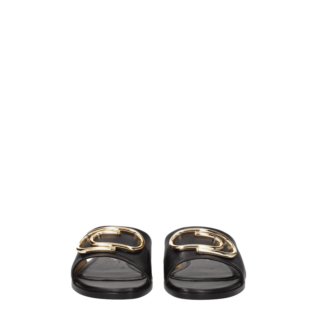 Pantoufles Off-White en cuir noir