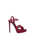 Sandales à plateforme en cuir rose Dolce &amp; Gabbana