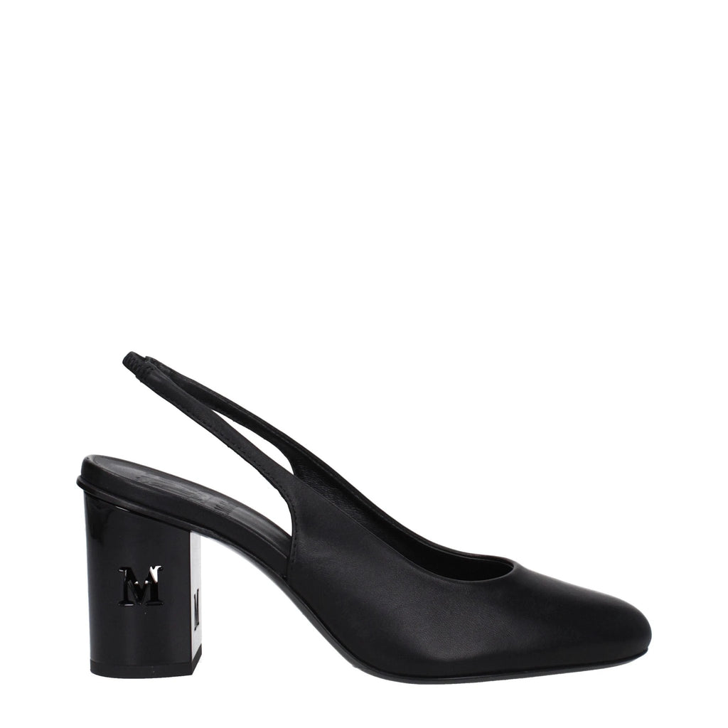 Escarpins à talons hauts en cuir noir Max Mara