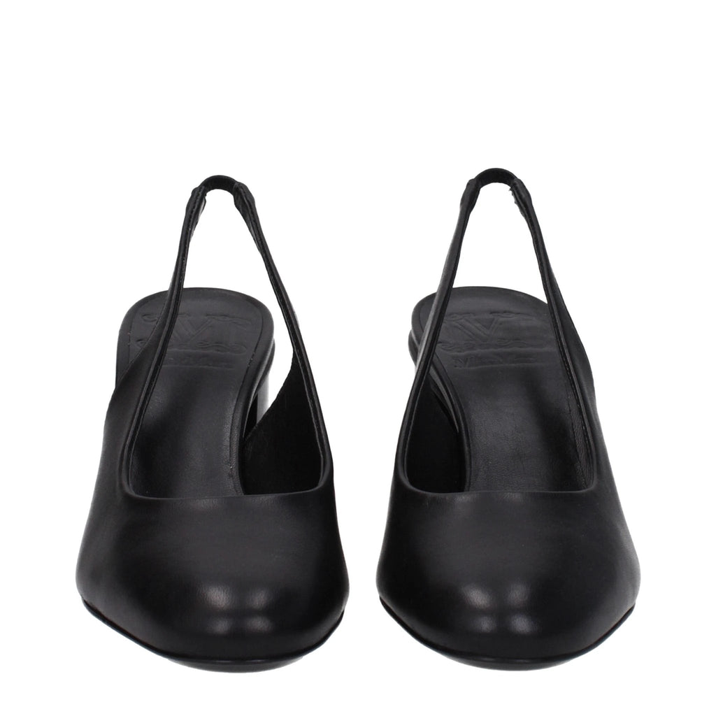 Escarpins à talons hauts en cuir noir Max Mara