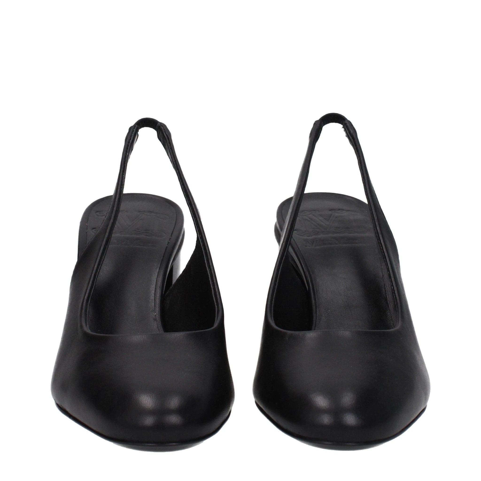 Escarpins à talons hauts en cuir noir Max Mara