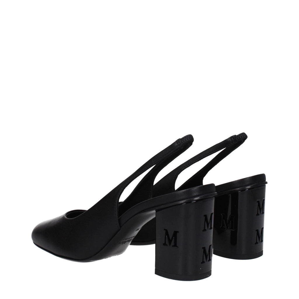 Escarpins à talons hauts en cuir noir Max Mara