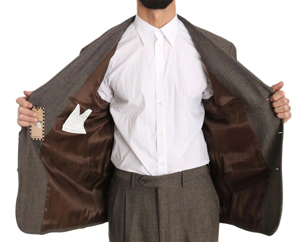 Dolce & Gabbana Brown Single Breasted Wool Suit by Dolce & Gabbana