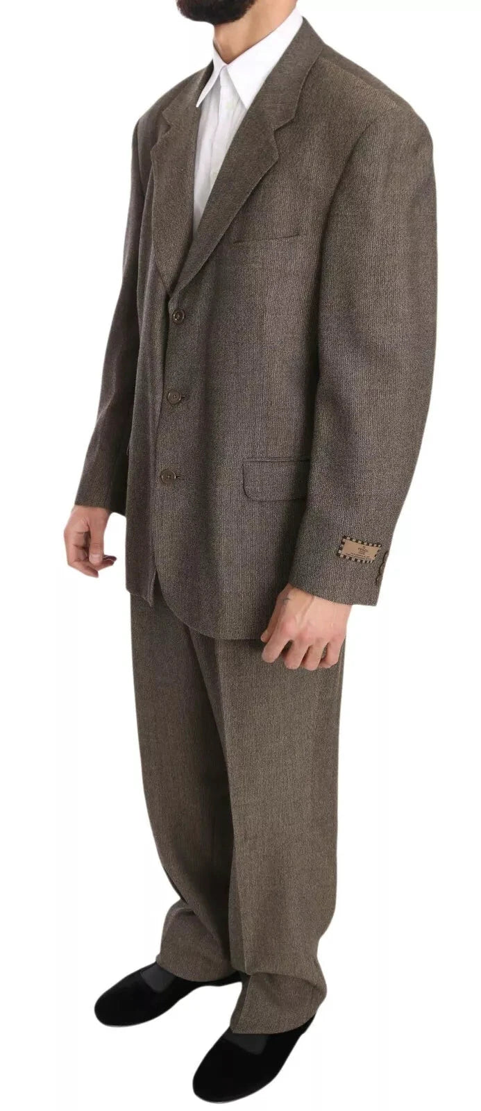 Dolce & Gabbana Brown Single Breasted Wool Suit by Dolce & Gabbana