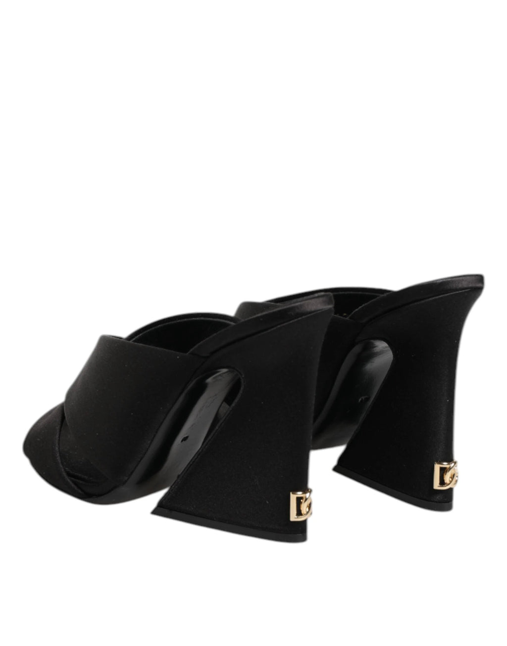 Dolce & Gabbana Black Logo KEIRA Satin Slides Sandals Shoes by Dolce & Gabbana