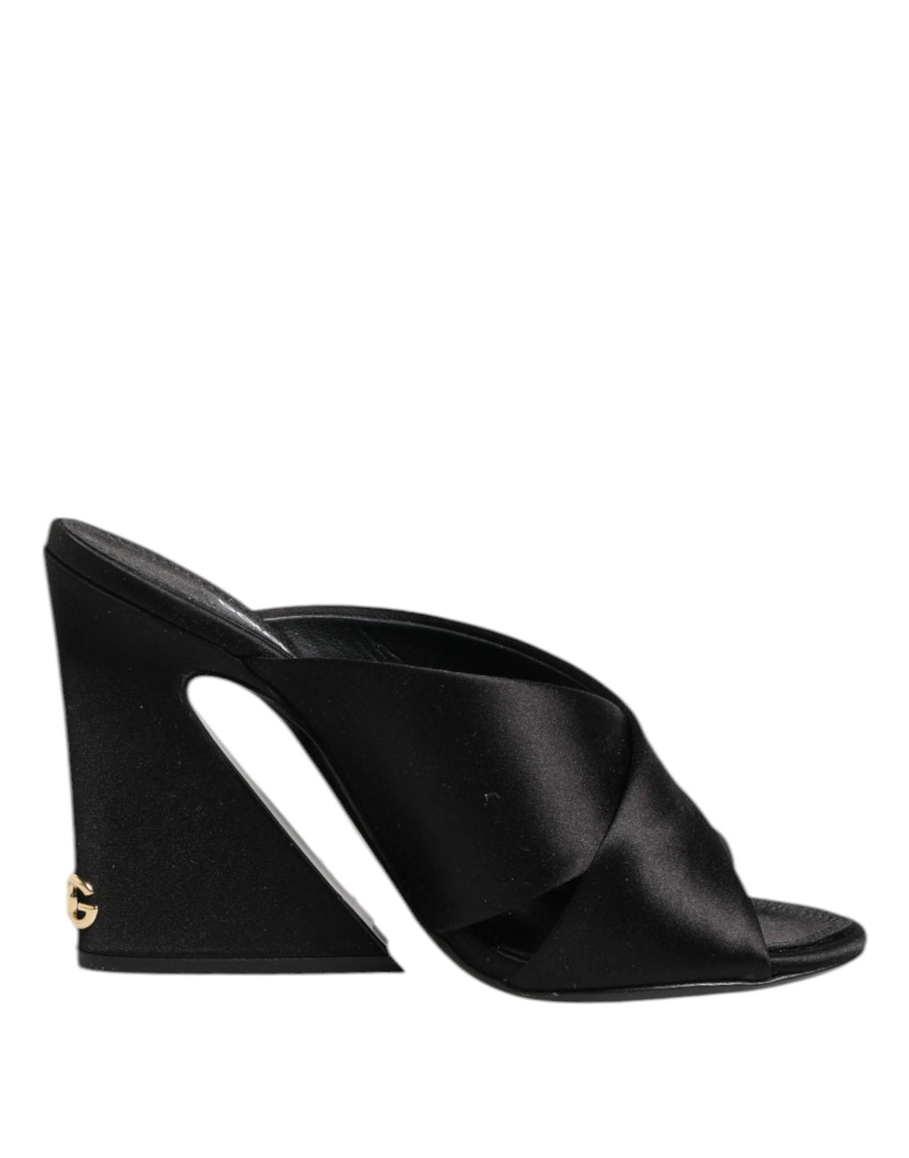 Dolce & Gabbana Black Logo KEIRA Satin Slides Sandals Shoes by Dolce & Gabbana