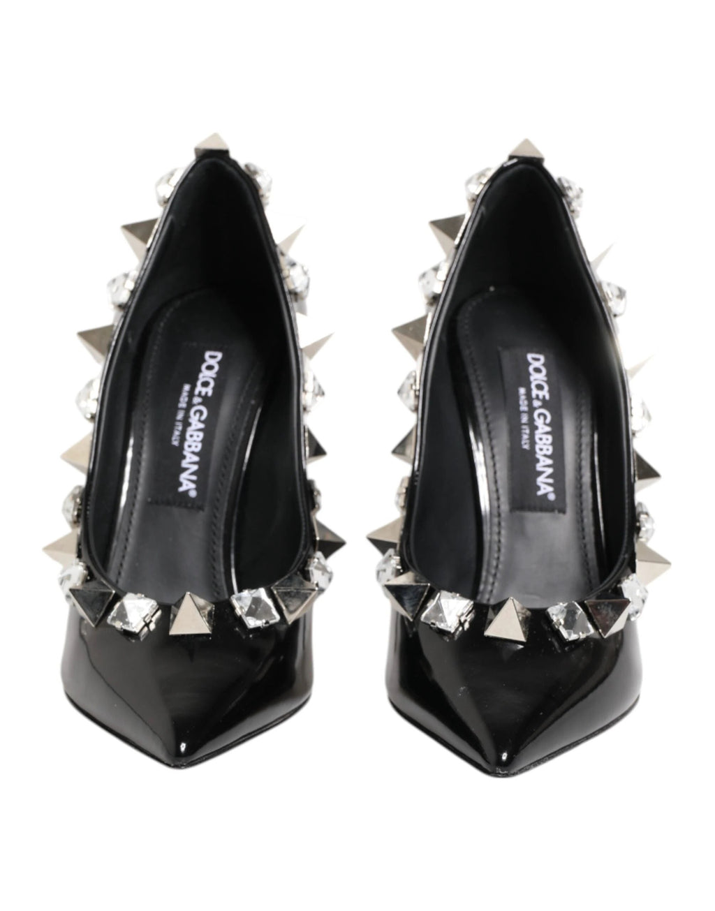 Dolce & Gabbana Black Crystals Studs Stiletto Pumps Shoes by Dolce & Gabbana
