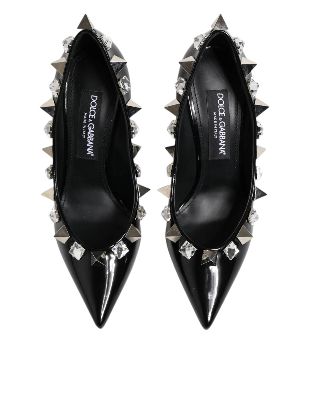 Dolce & Gabbana Black Crystals Studs Stiletto Pumps Shoes by Dolce & Gabbana