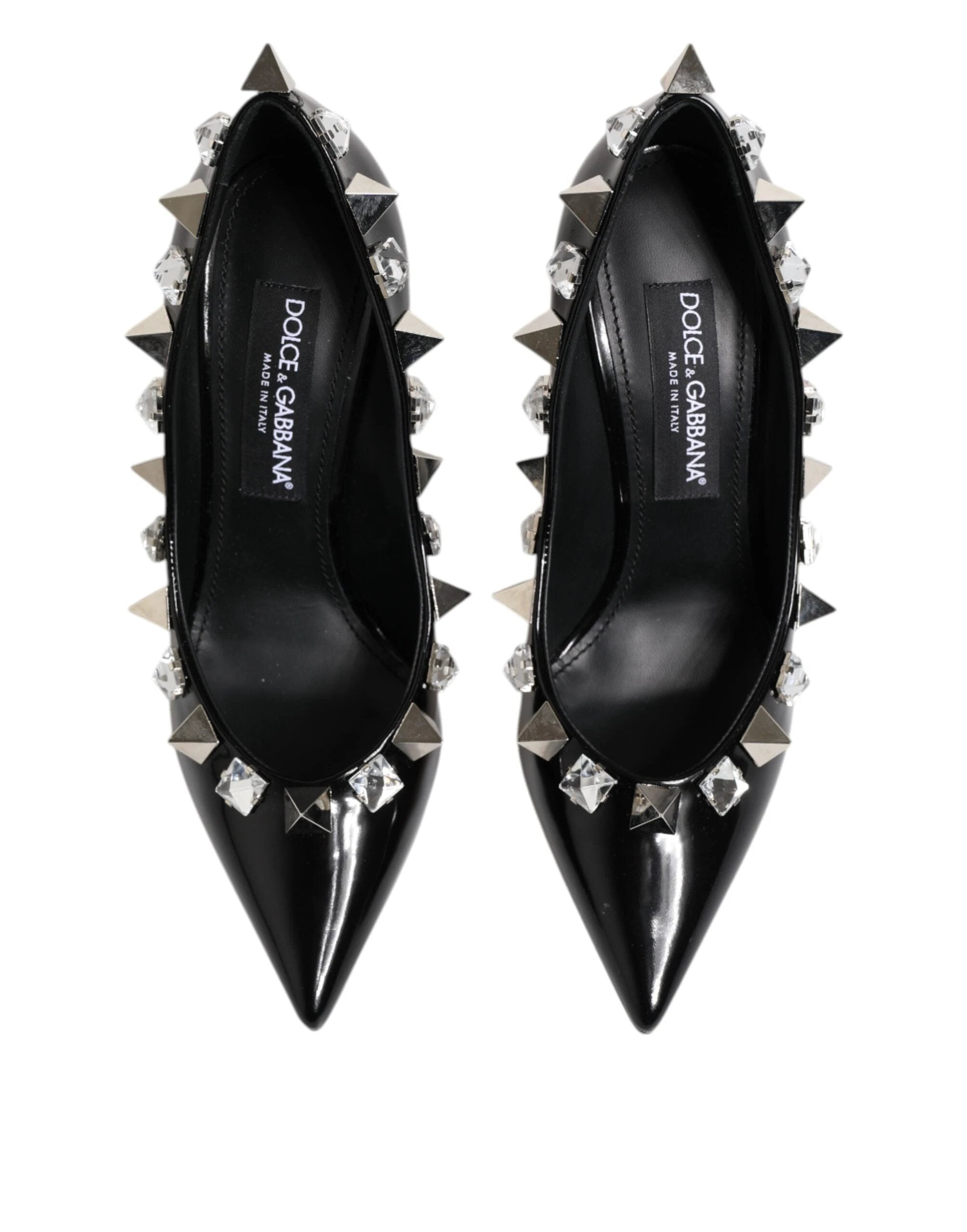 Dolce & Gabbana Black Crystals Studs Stiletto Pumps Shoes by Dolce & Gabbana