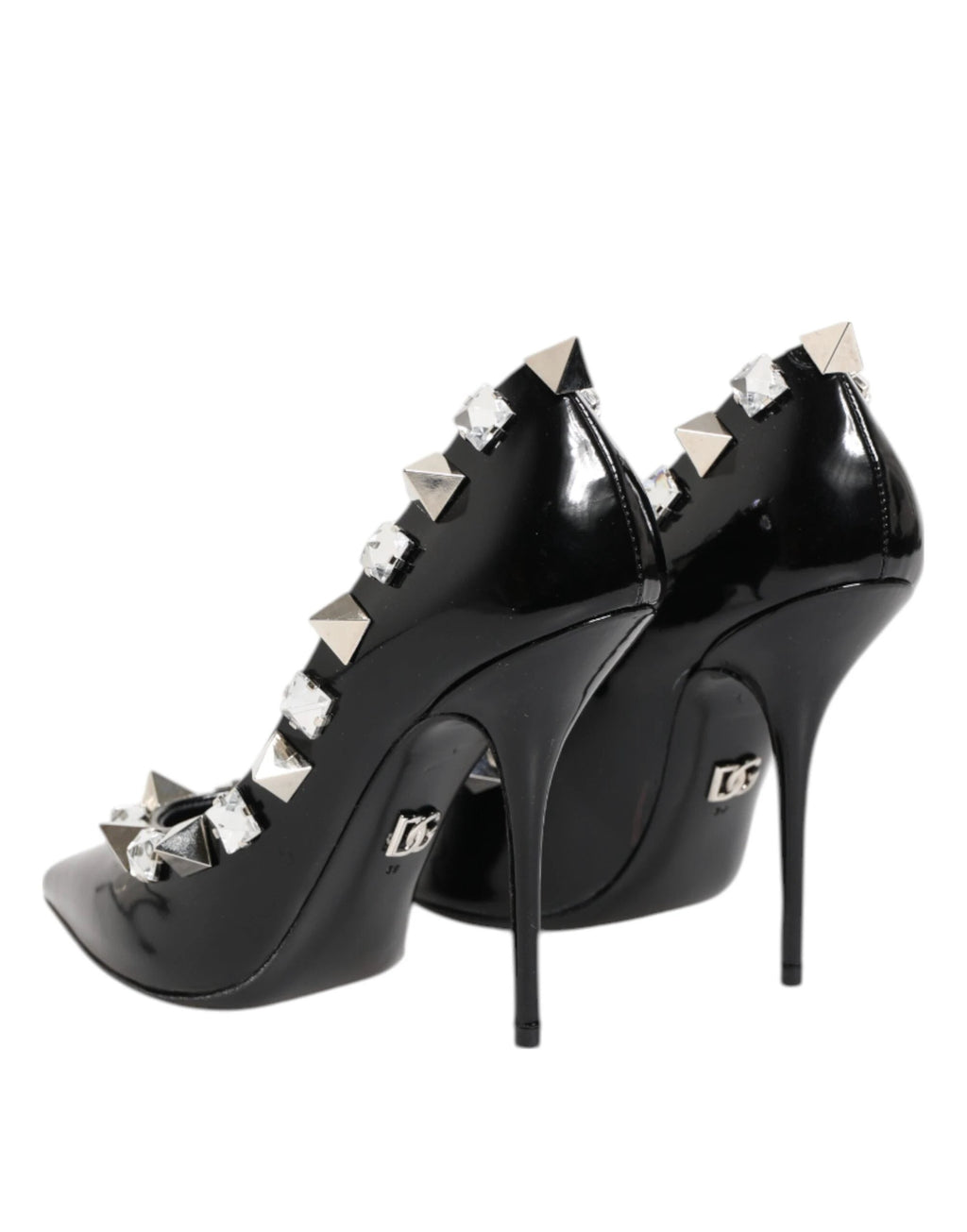 Dolce & Gabbana Black Crystals Studs Stiletto Pumps Shoes by Dolce & Gabbana