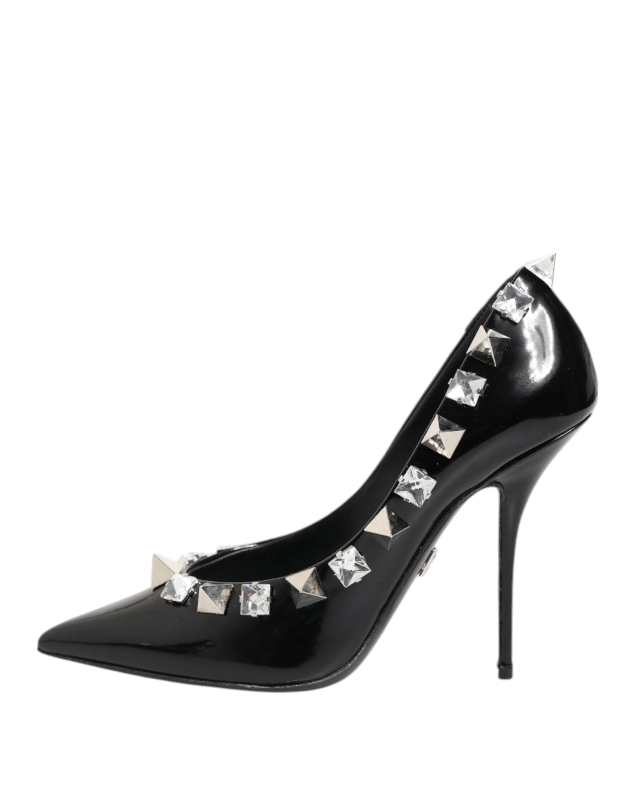 Dolce & Gabbana Black Crystals Studs Stiletto Pumps Shoes by Dolce & Gabbana