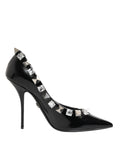 Dolce & Gabbana Black Crystals Studs Stiletto Pumps Shoes by Dolce & Gabbana