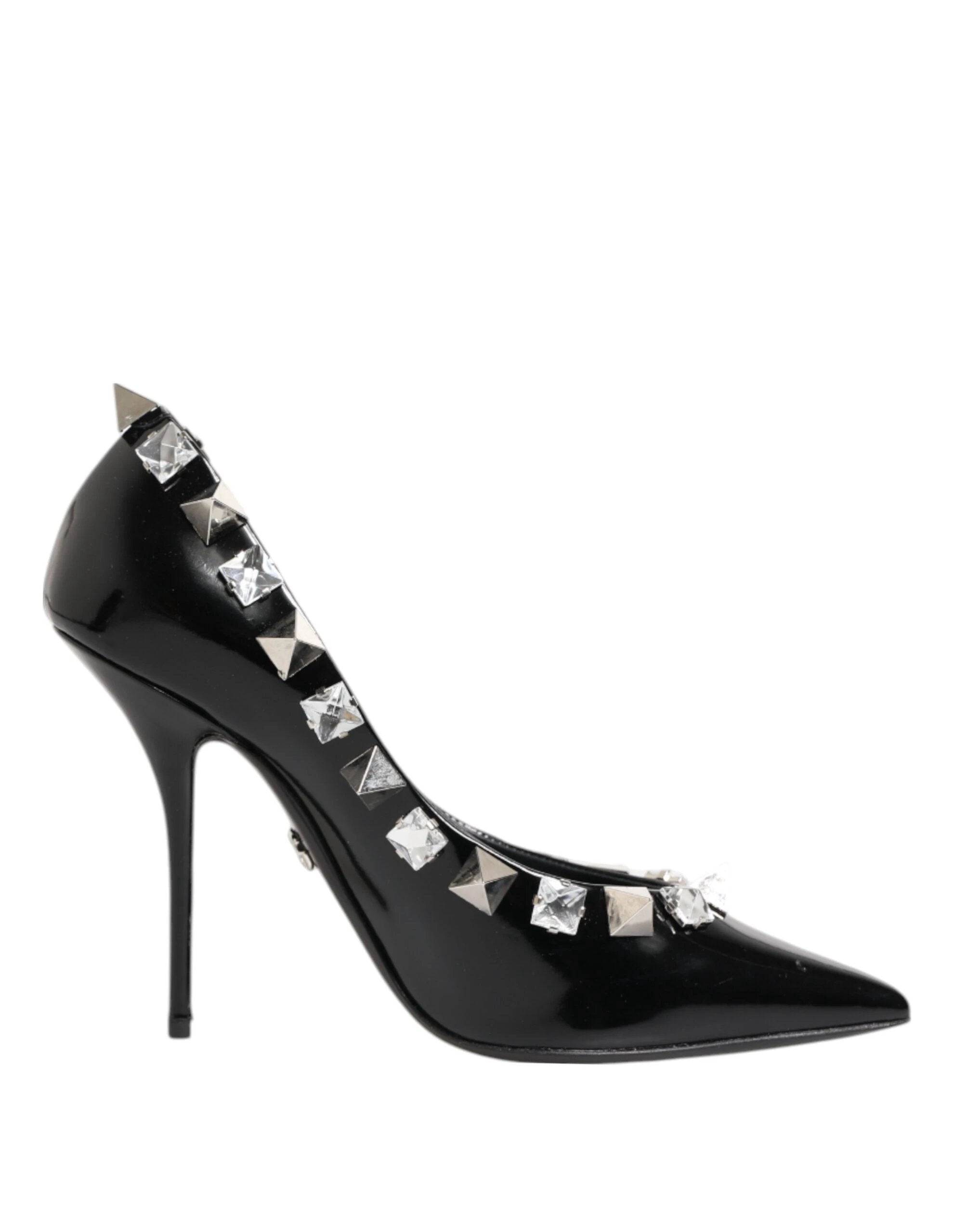Dolce & Gabbana Black Crystals Studs Stiletto Pumps Shoes by Dolce & Gabbana