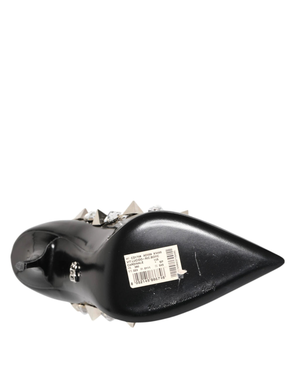 Dolce & Gabbana Black Crystals Studs Stiletto Pumps Shoes by Dolce & Gabbana