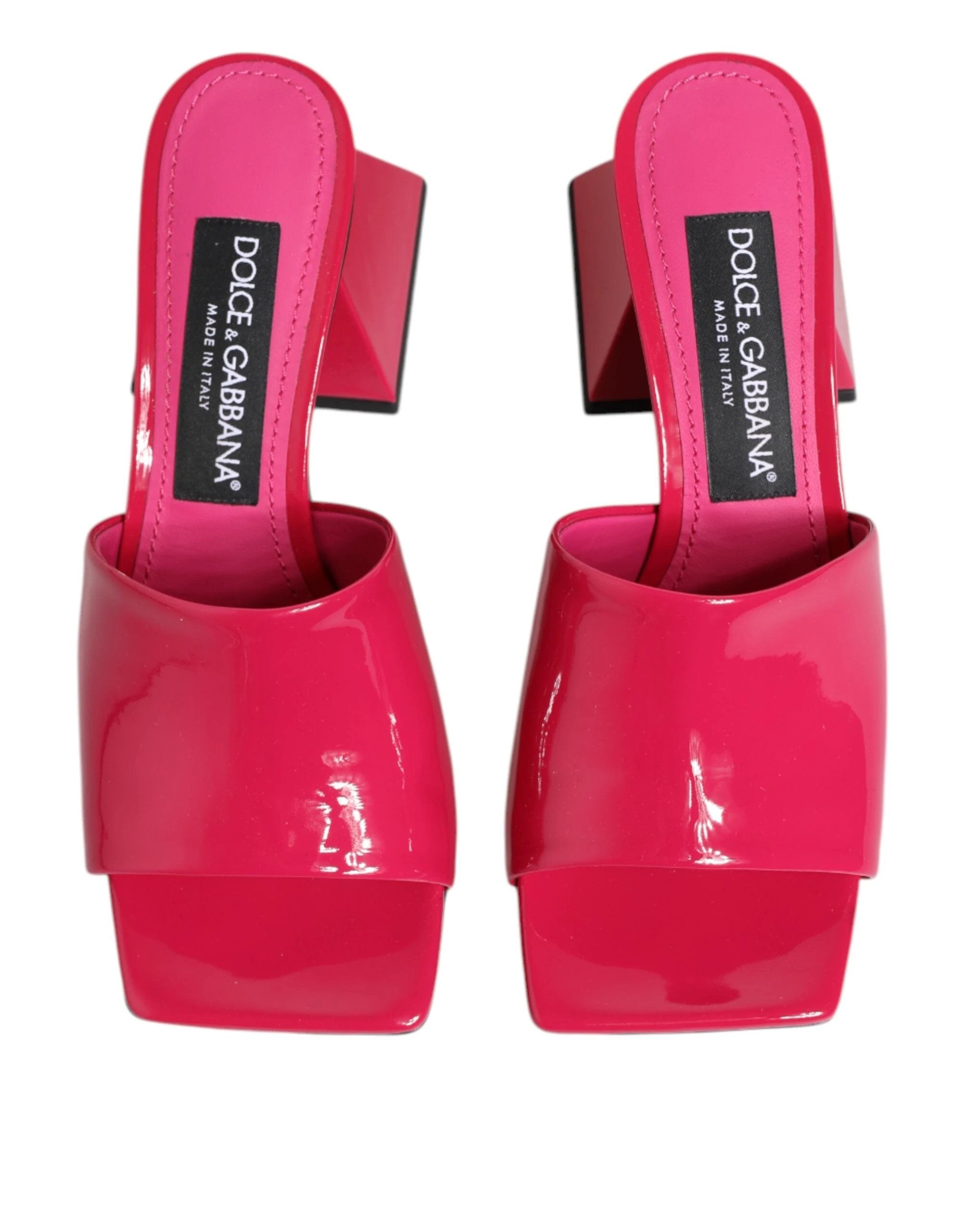 Dolce & Gabbana Pink Open Toe Block Heel Mules Sandals Shoes by Dolce & Gabbana