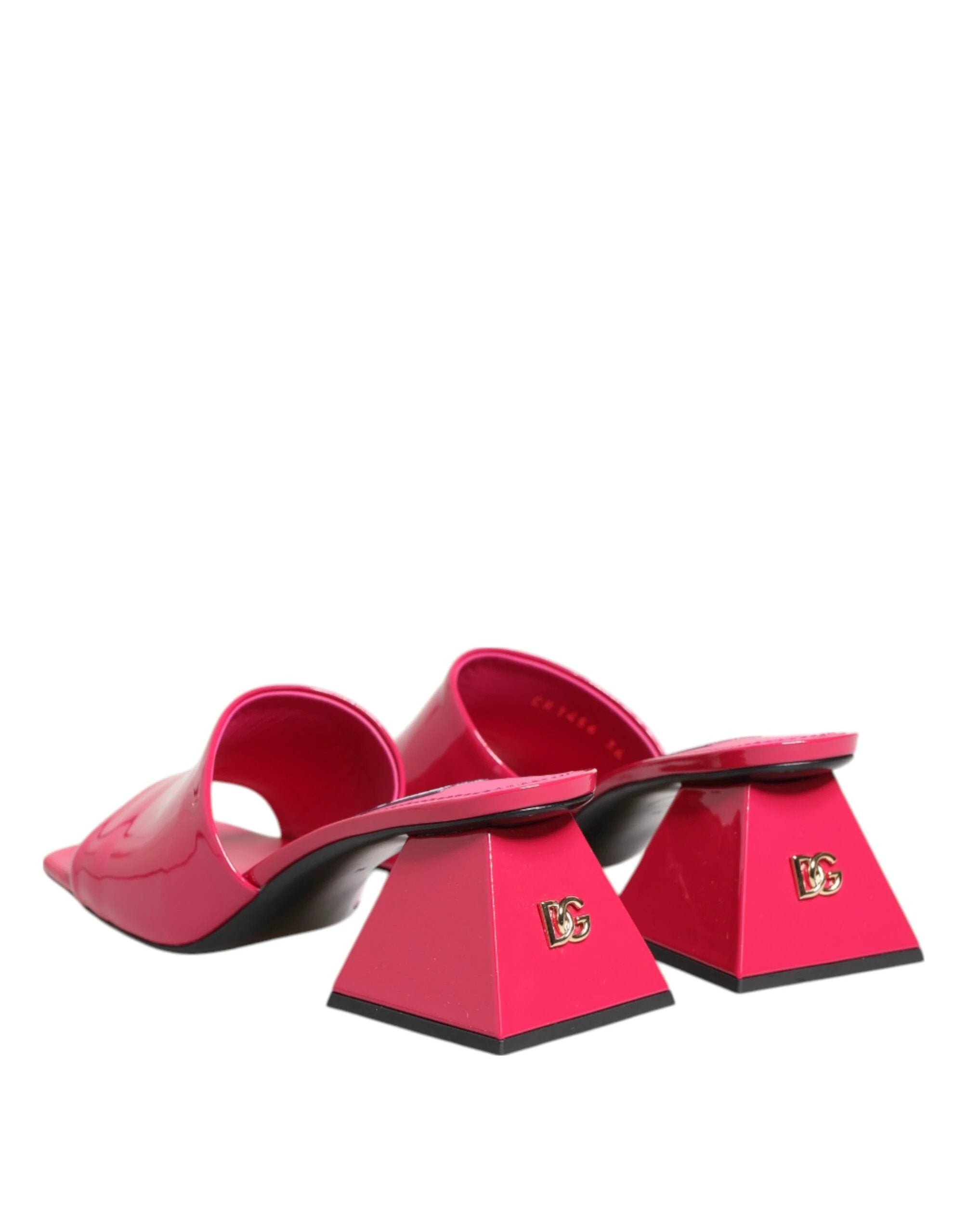 Dolce & Gabbana Pink Open Toe Block Heel Mules Sandals Shoes by Dolce & Gabbana
