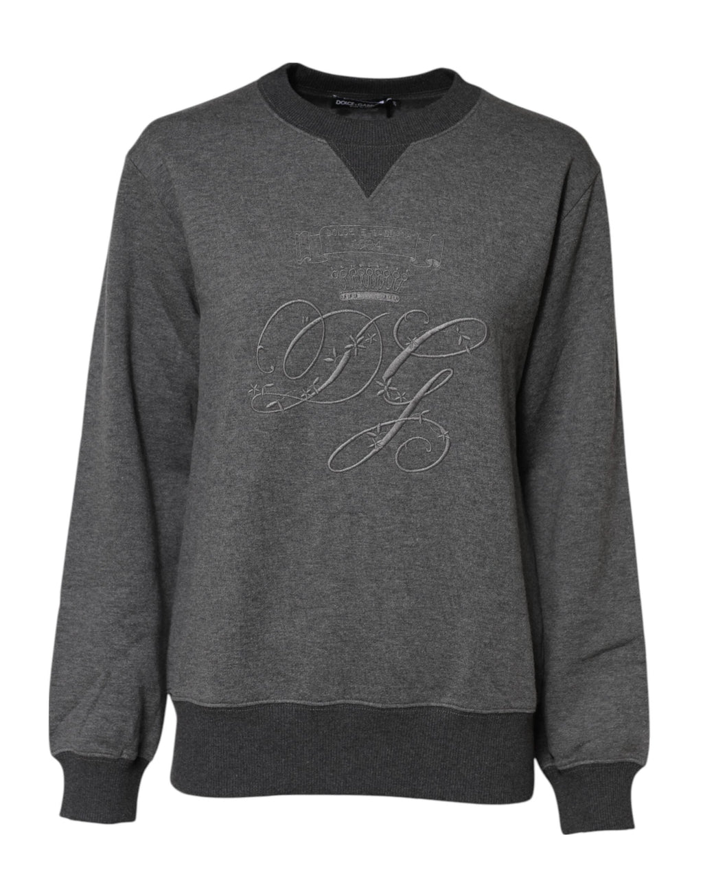 Dolce & Gabbana Gray DG Logo Embroidered Pullover Sweater by Dolce & Gabbana