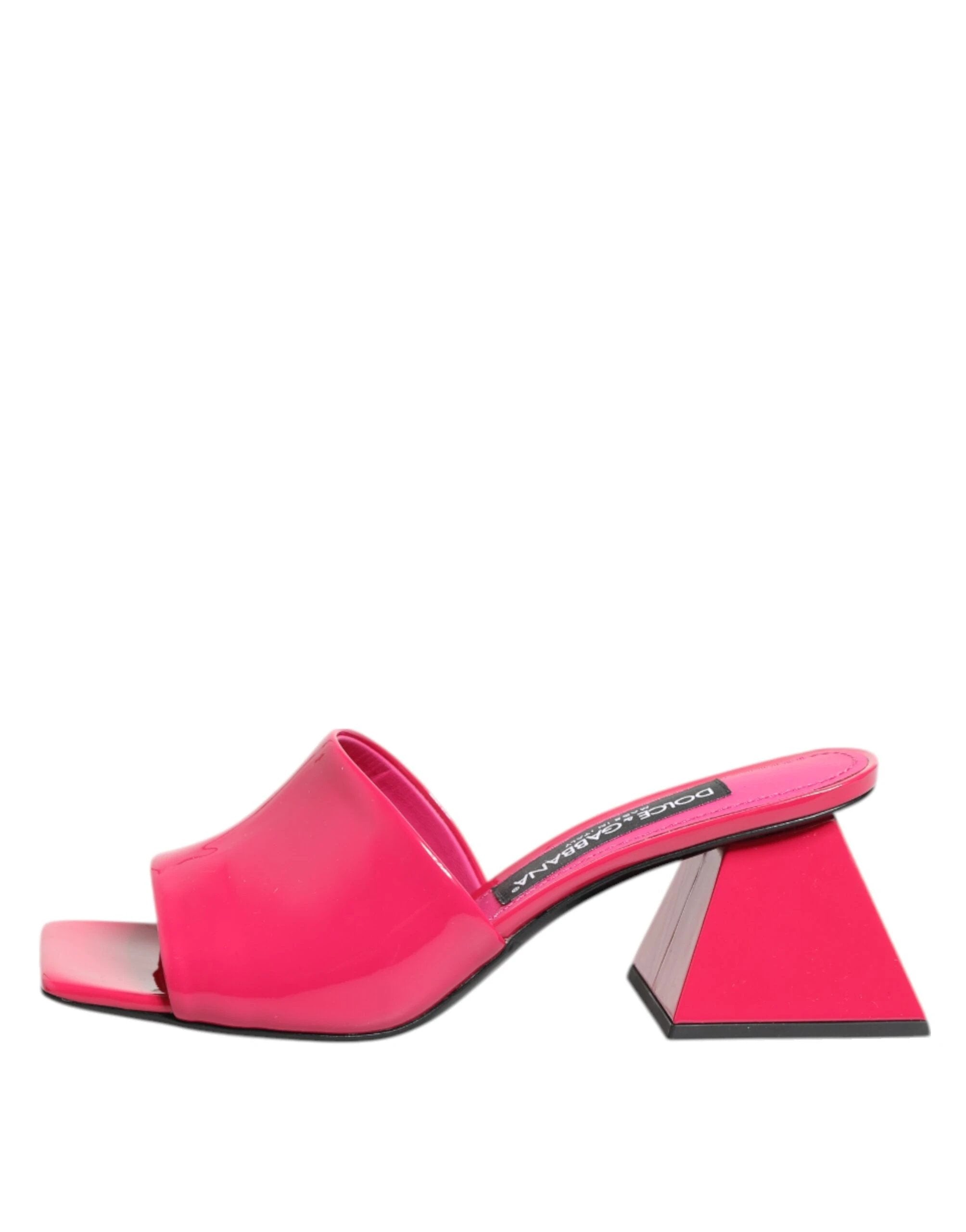 Dolce & Gabbana Pink Open Toe Block Heel Mules Sandals Shoes by Dolce & Gabbana