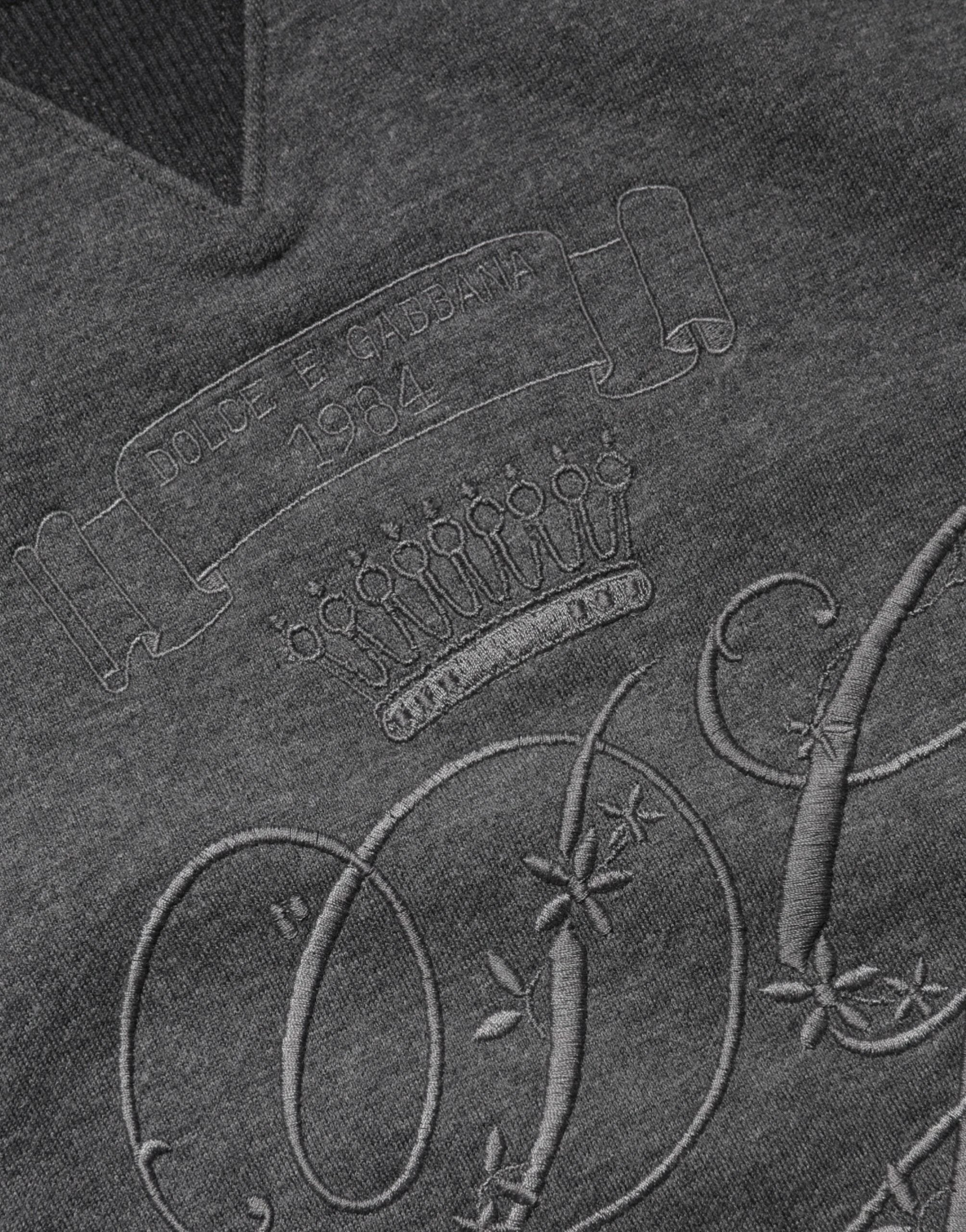 Dolce & Gabbana Gray DG Logo Embroidered Pullover Sweater by Dolce & Gabbana