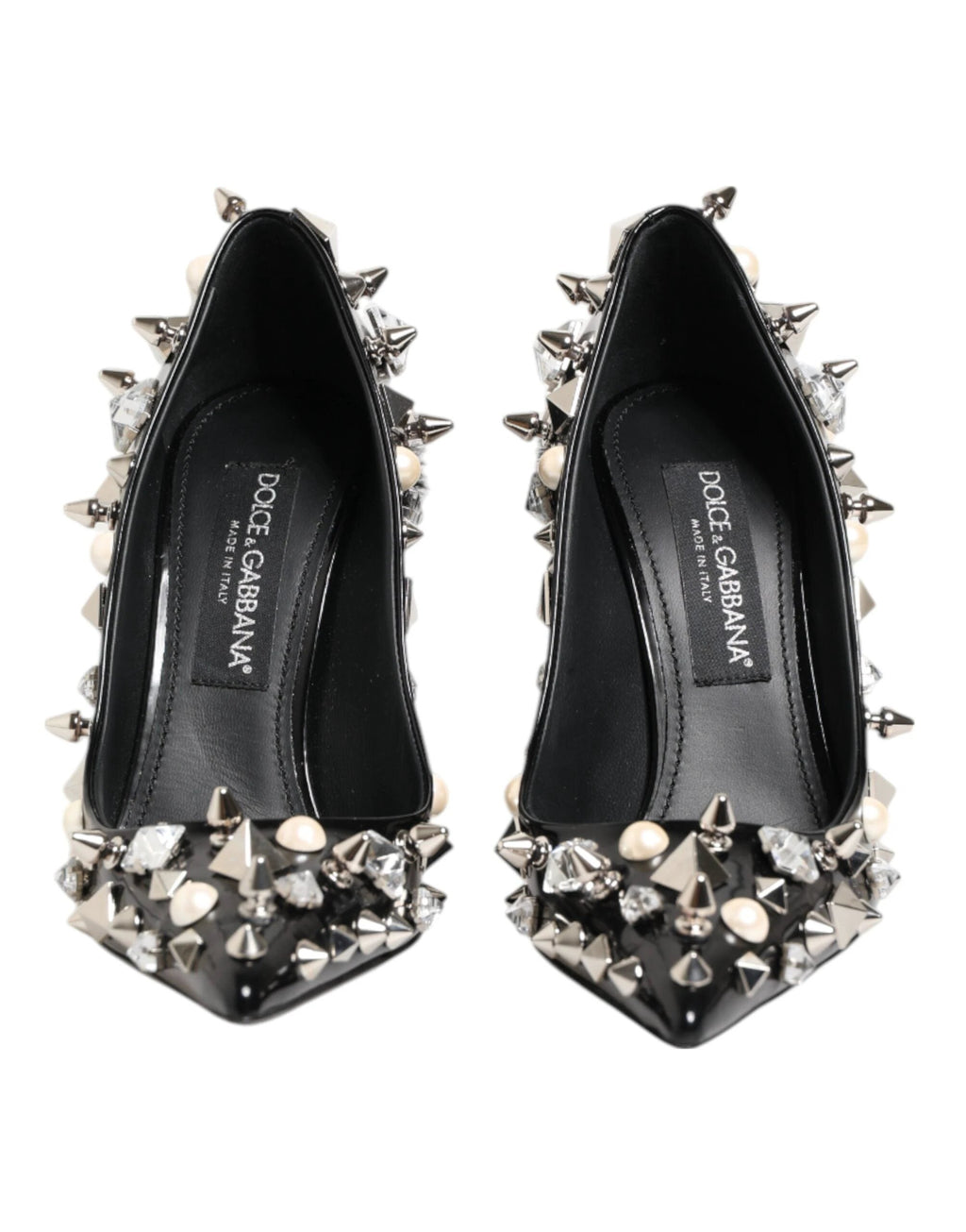 Dolce & Gabbana Black Crystals Studs Stiletto Pumps Shoes by Dolce & Gabbana