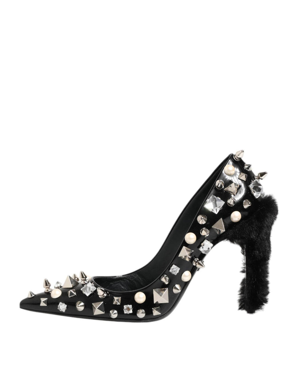 Dolce & Gabbana Black Crystals Studs Stiletto Pumps Shoes by Dolce & Gabbana
