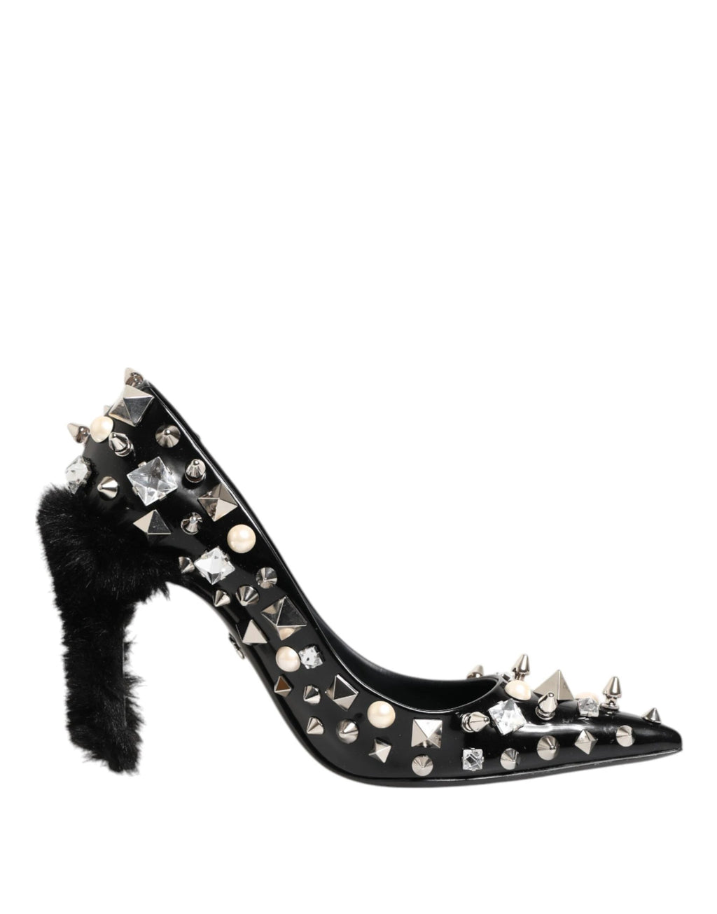 Dolce & Gabbana Black Crystals Studs Stiletto Pumps Shoes by Dolce & Gabbana
