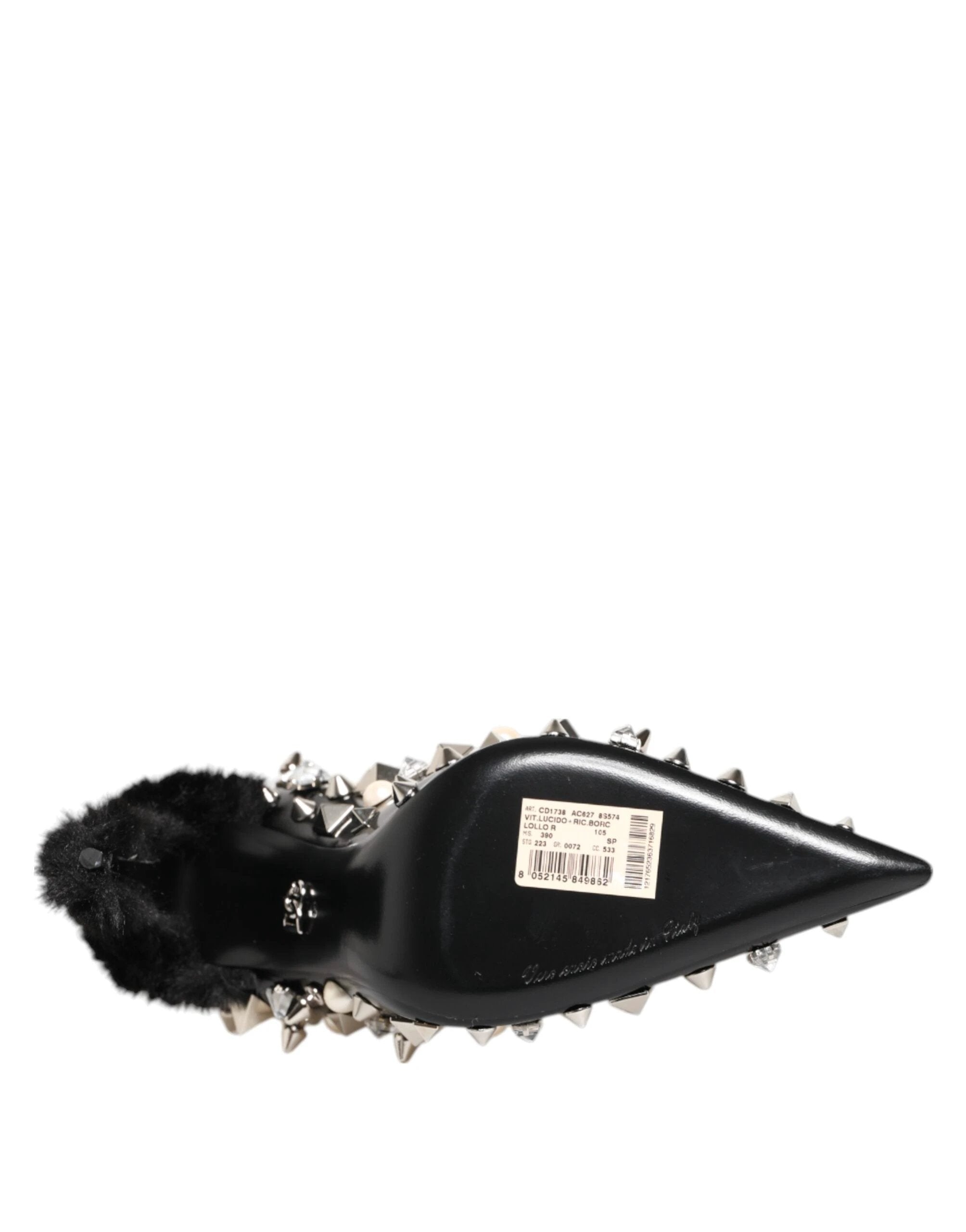 Dolce & Gabbana Black Crystals Studs Stiletto Pumps Shoes by Dolce & Gabbana