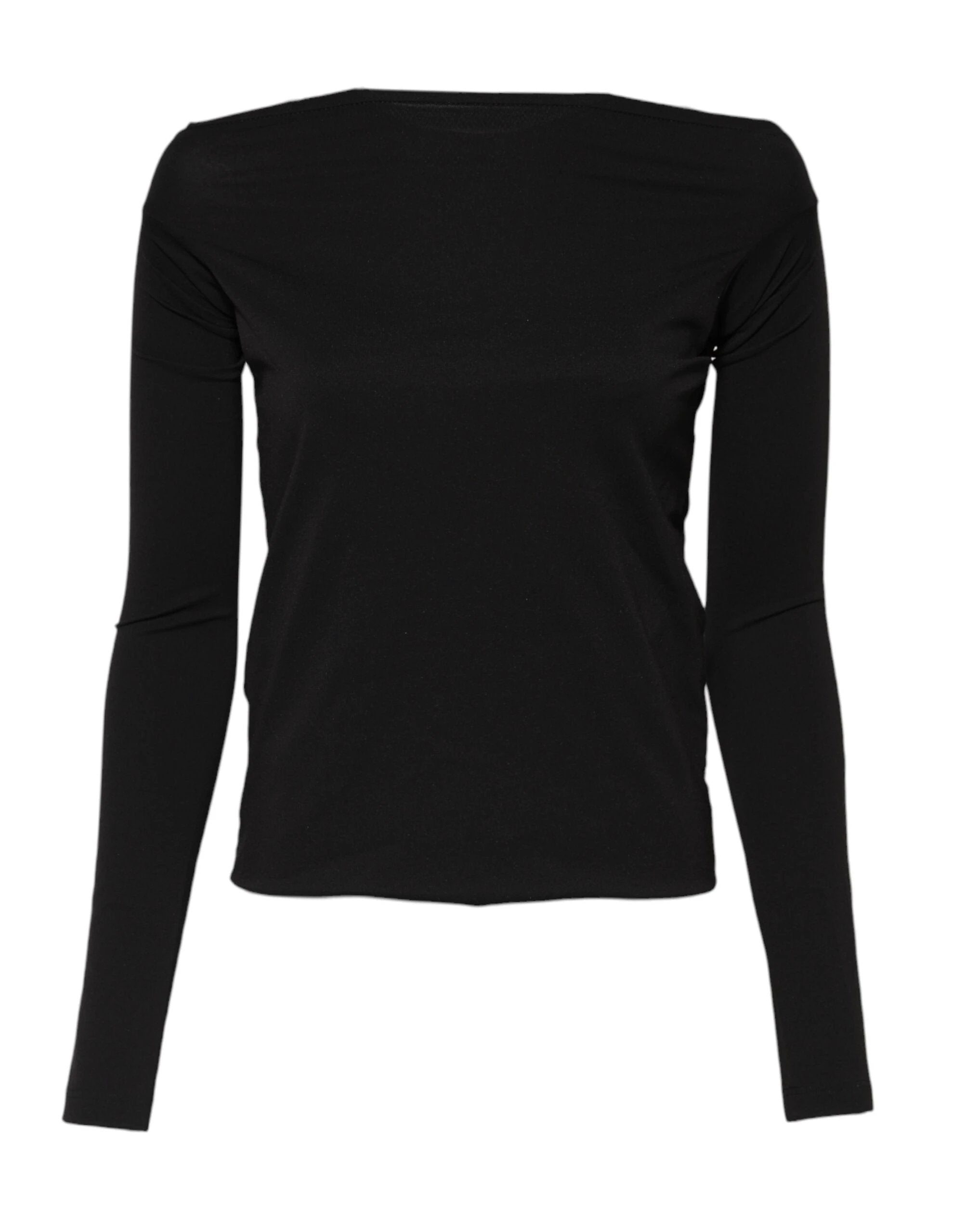 Dolce & Gabbana Black Wool Shrug Crew Neck Pullover Sweater by Dolce & Gabbana
