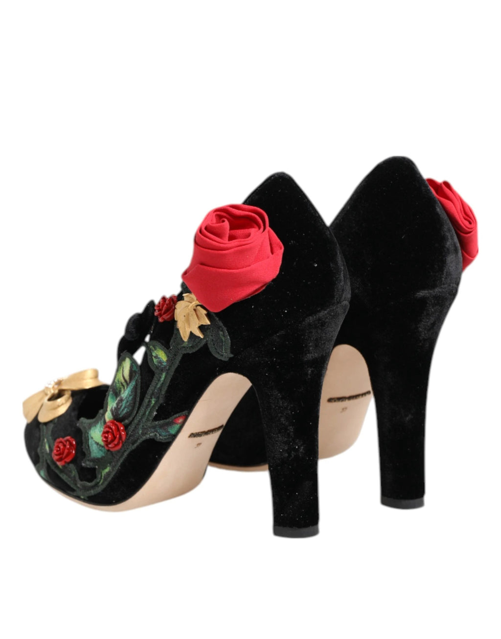 Dolce & Gabbana Black Roses Crystal Brooch Mary Jane Shoes by Dolce & Gabbana