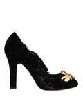 Dolce & Gabbana Black Roses Crystal Brooch Mary Jane Shoes by Dolce & Gabbana