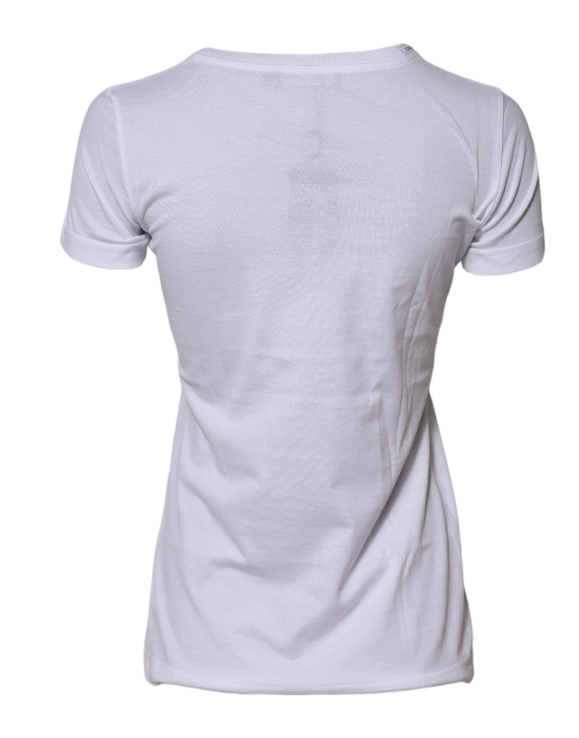 Dolce & Gabbana White Cotton Crew Neck Short Sleeves T-shirt by Dolce & Gabbana