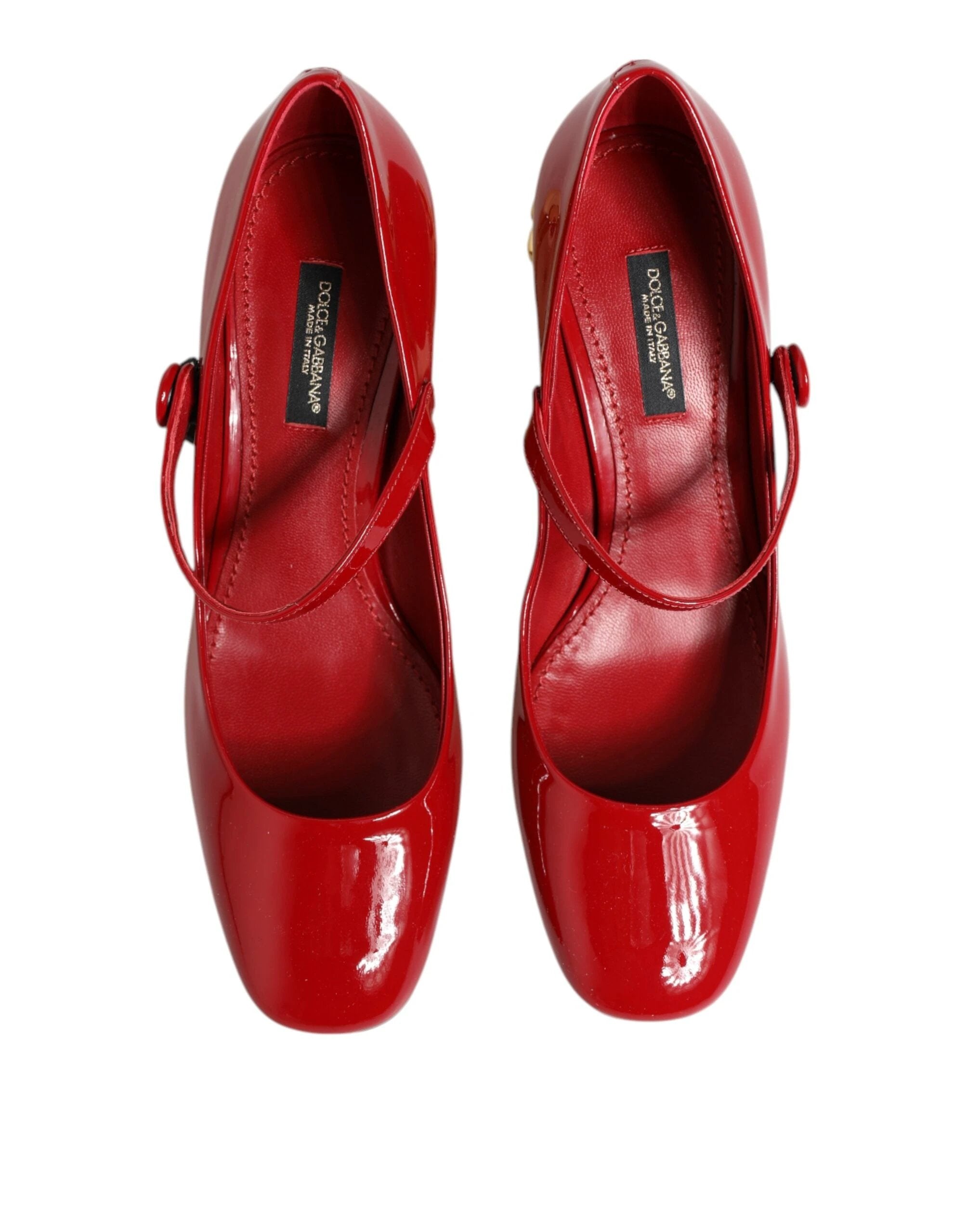 Dolce & Gabbana Red Leather DG Logo Heels Sandals Shoes by Dolce & Gabbana