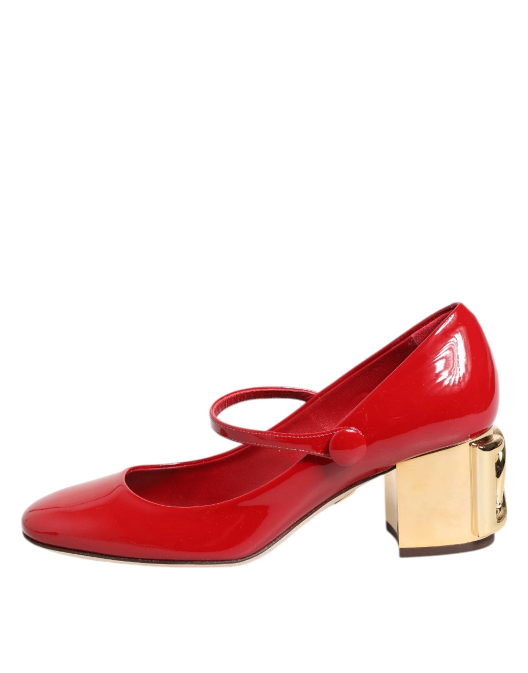 Dolce & Gabbana Red Leather DG Logo Heels Sandals Shoes by Dolce & Gabbana