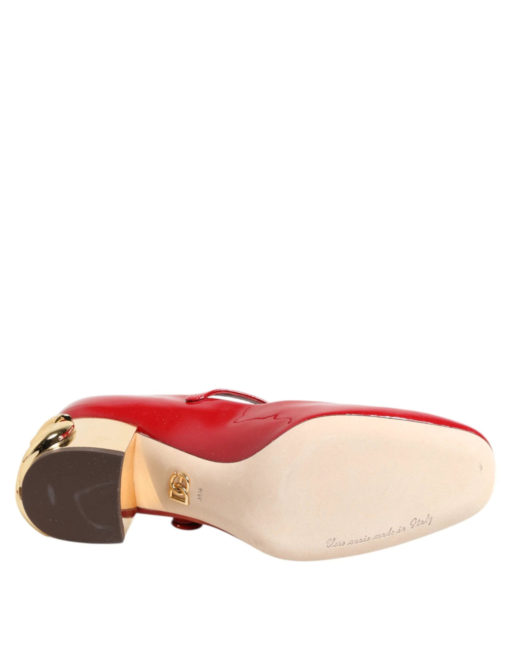 Dolce & Gabbana Red Leather DG Logo Heels Sandals Shoes by Dolce & Gabbana