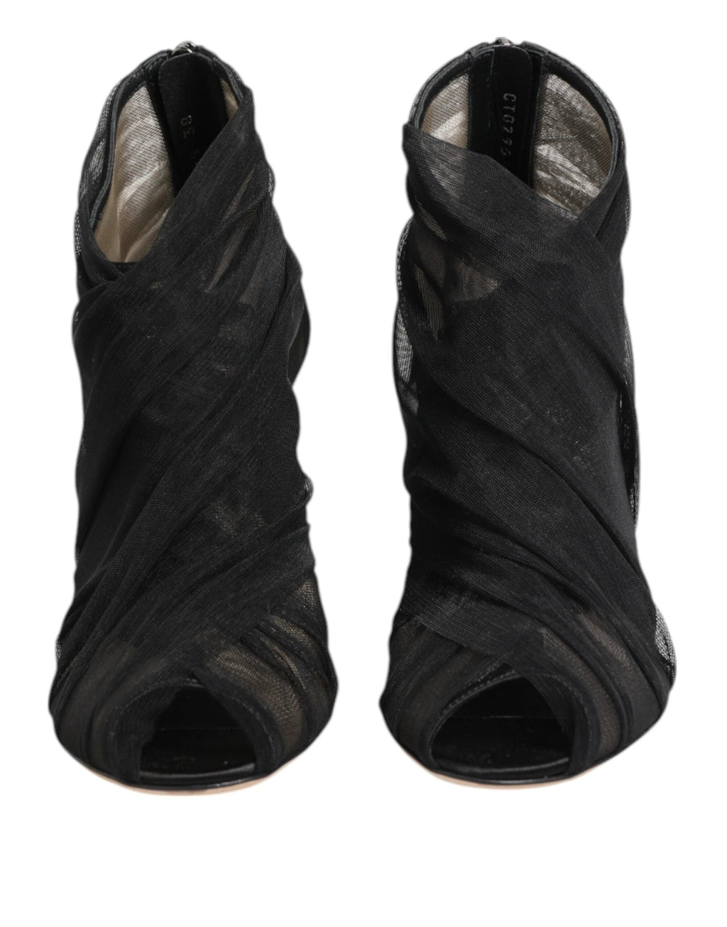 Dolce & Gabbana Black Mesh Stiletto Heels Ankle Boots Shoes by Dolce & Gabbana
