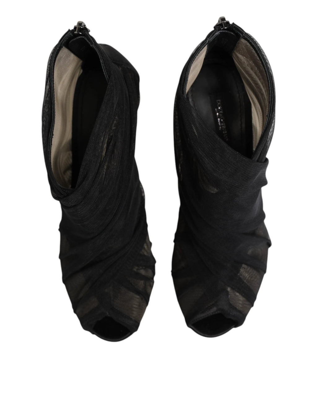 Dolce & Gabbana Black Mesh Stiletto Heels Ankle Boots Shoes by Dolce & Gabbana