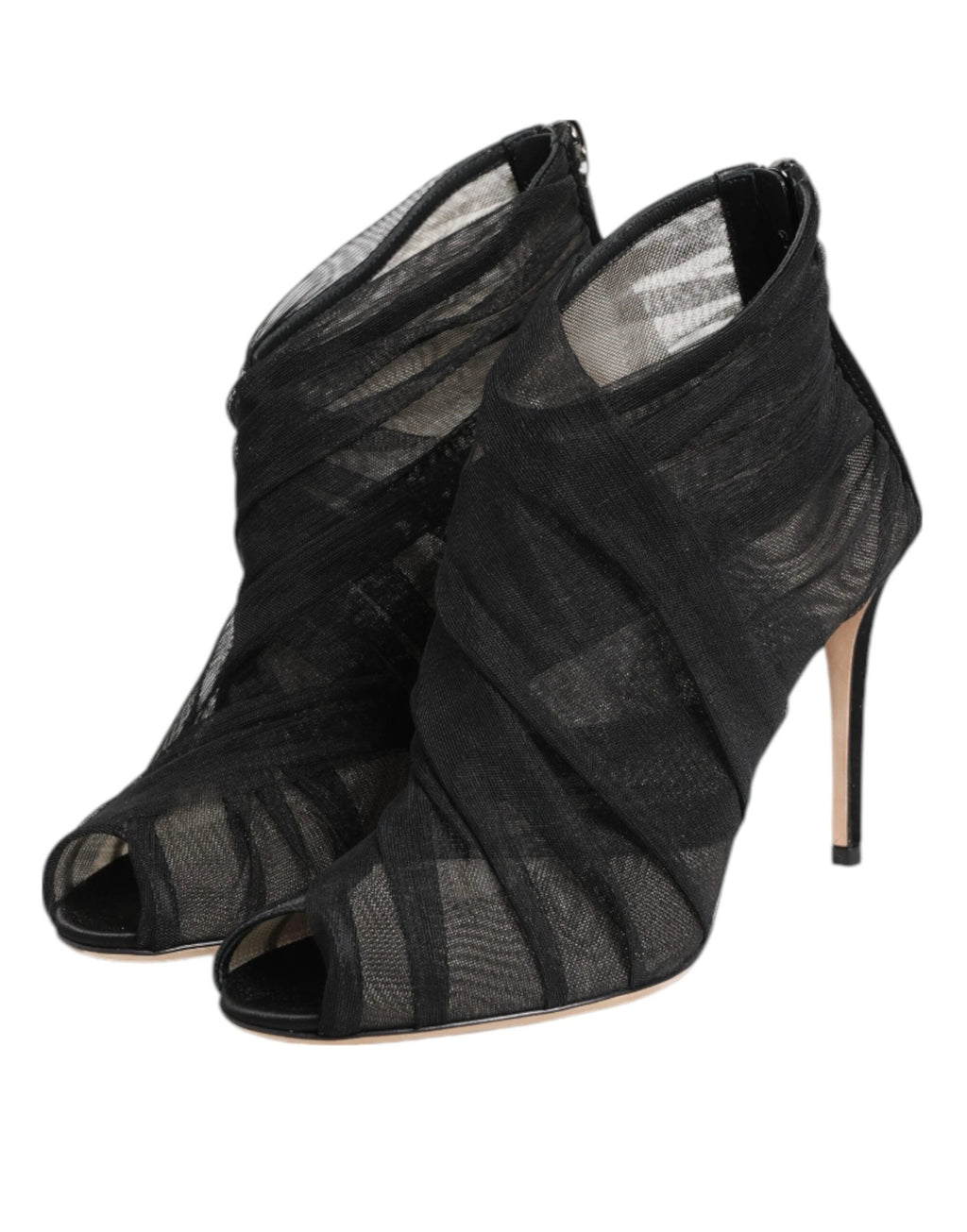 Dolce & Gabbana Black Mesh Stiletto Heels Ankle Boots Shoes by Dolce & Gabbana