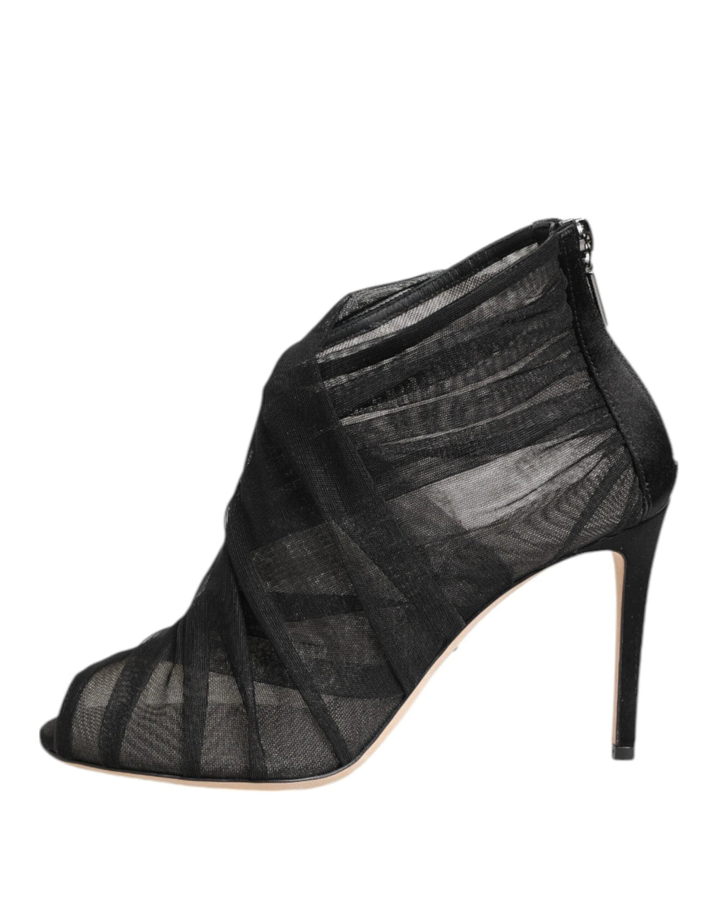 Dolce & Gabbana Black Mesh Stiletto Heels Ankle Boots Shoes by Dolce & Gabbana