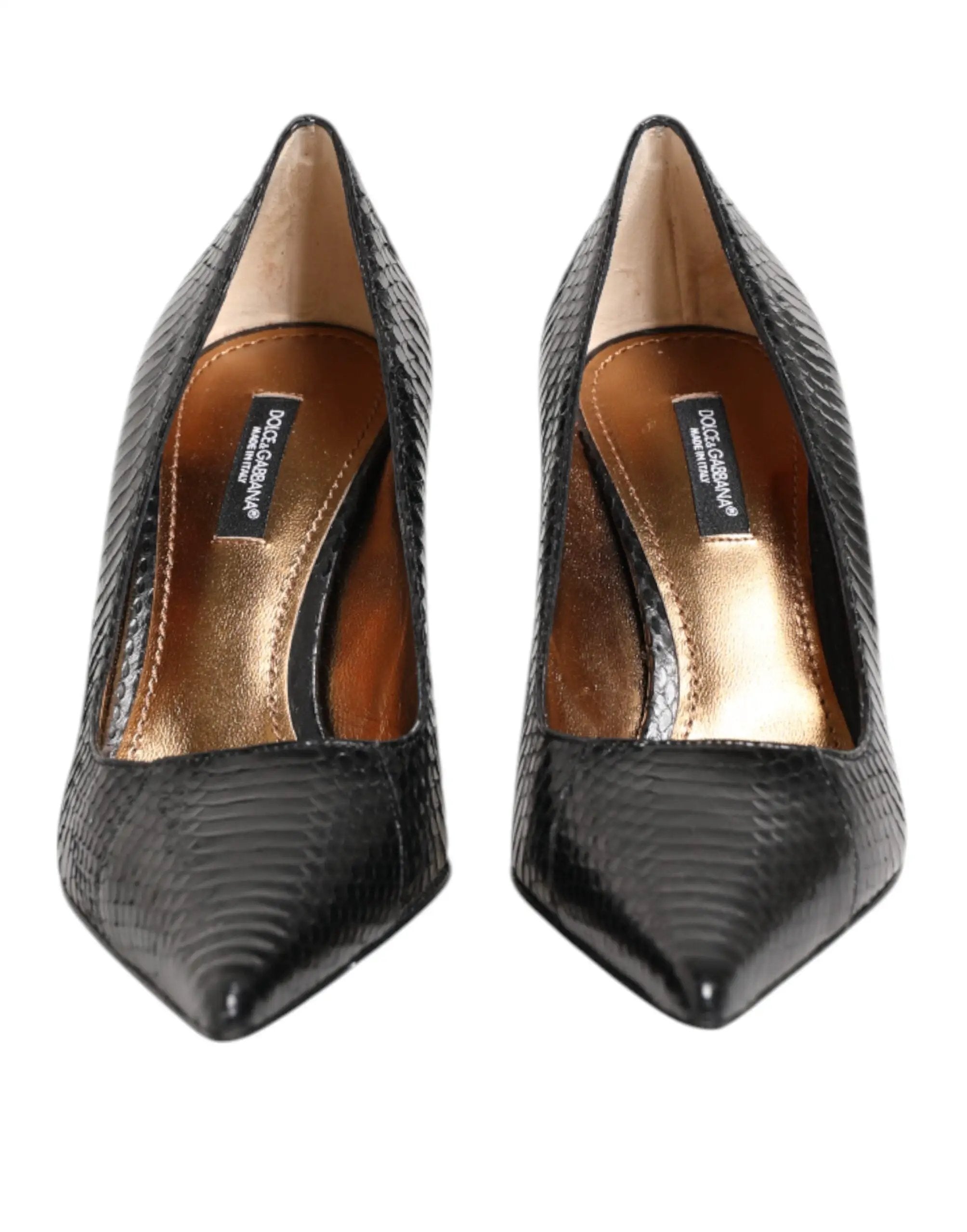 Escarpins Dolce &amp; Gabbana en cuir exotique noir à talons aiguilles