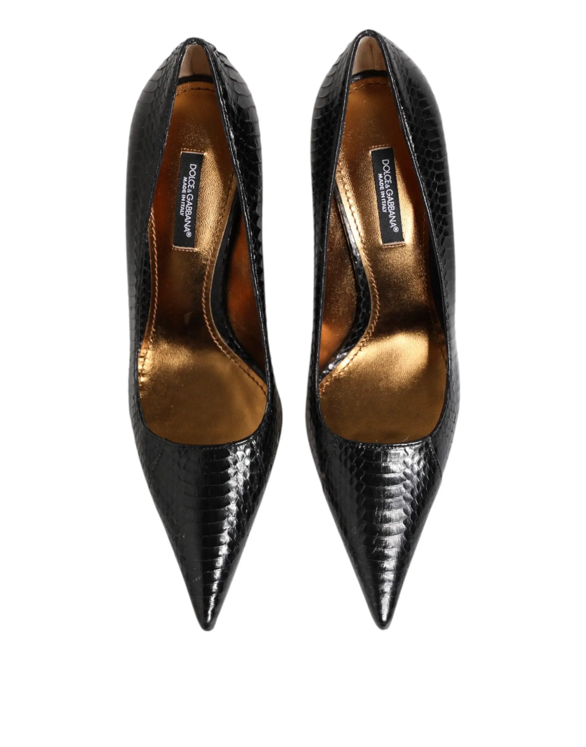 Escarpins Dolce &amp; Gabbana en cuir exotique noir à talons aiguilles