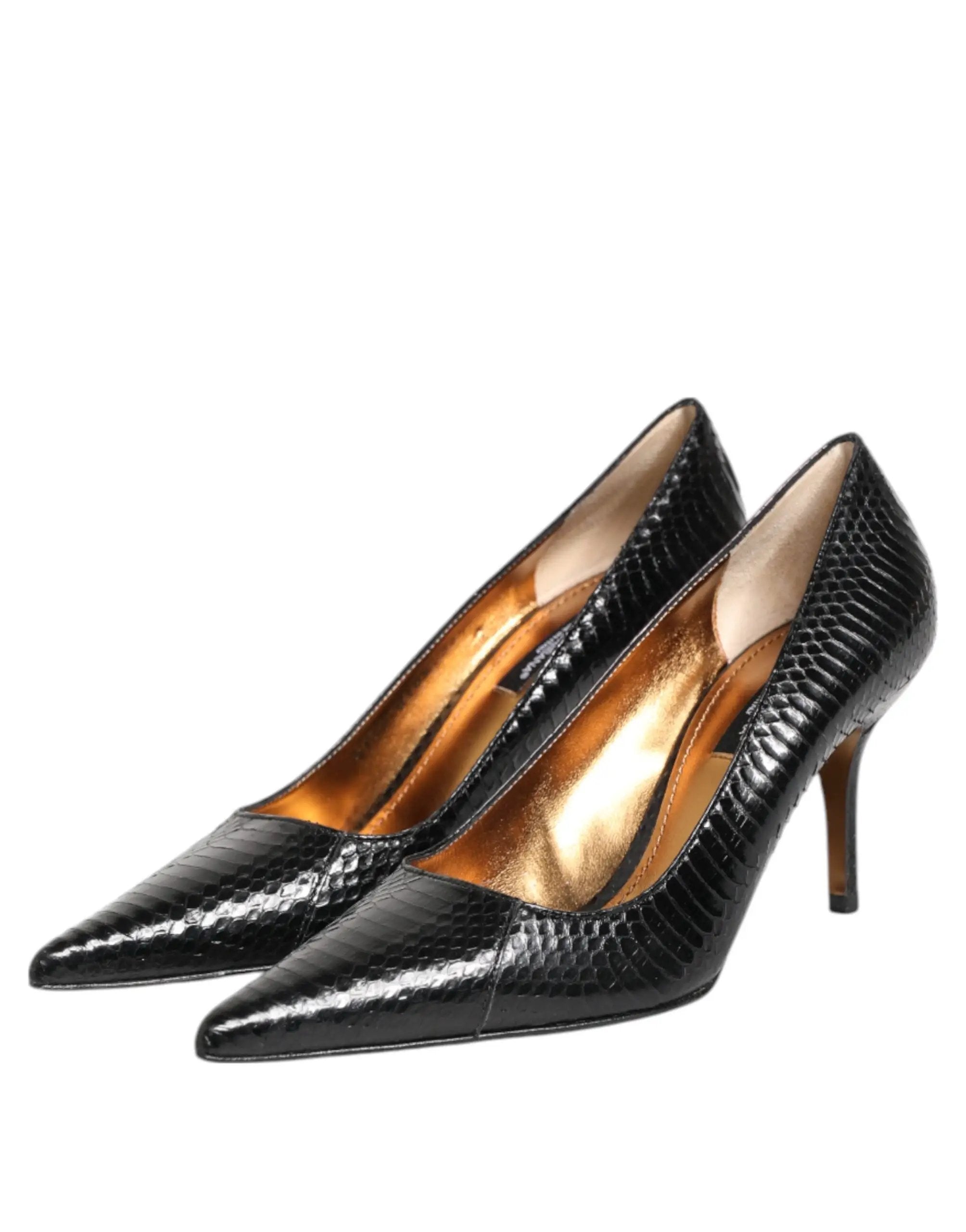 Escarpins Dolce &amp; Gabbana en cuir exotique noir à talons aiguilles