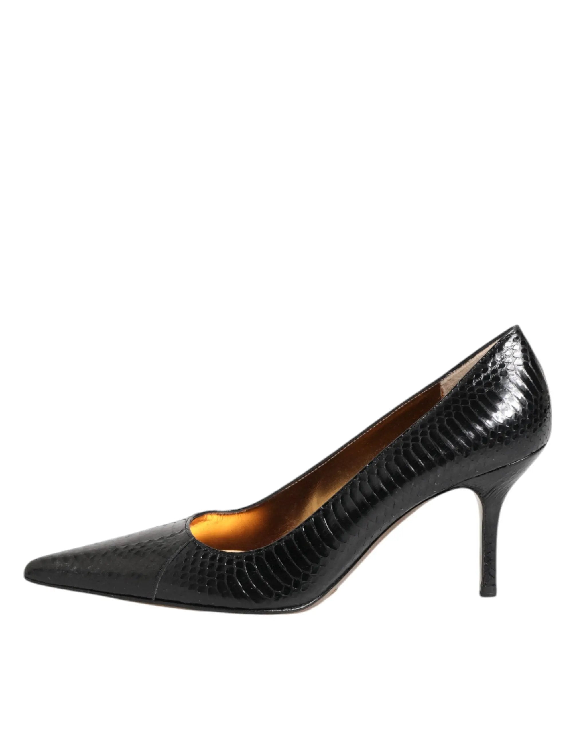 Escarpins Dolce &amp; Gabbana en cuir exotique noir à talons aiguilles