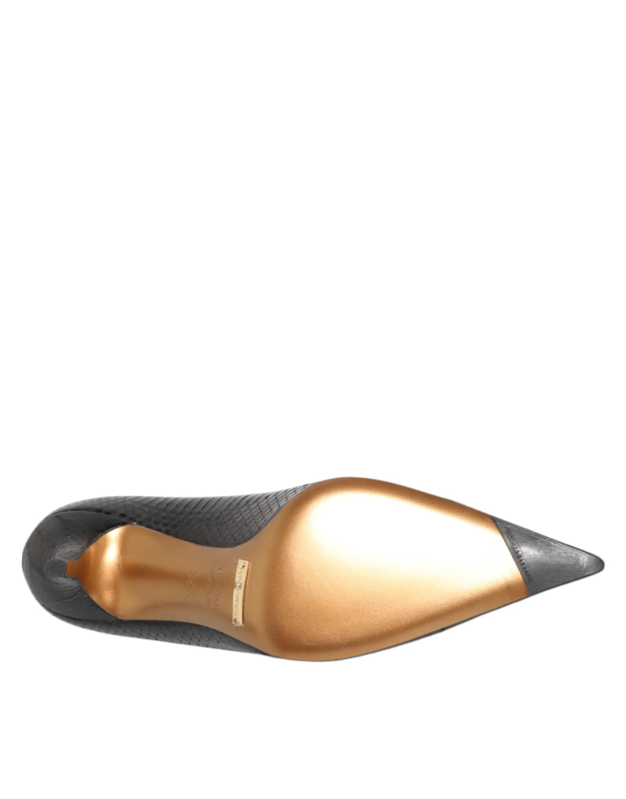 Escarpins Dolce &amp; Gabbana en cuir exotique noir à talons aiguilles