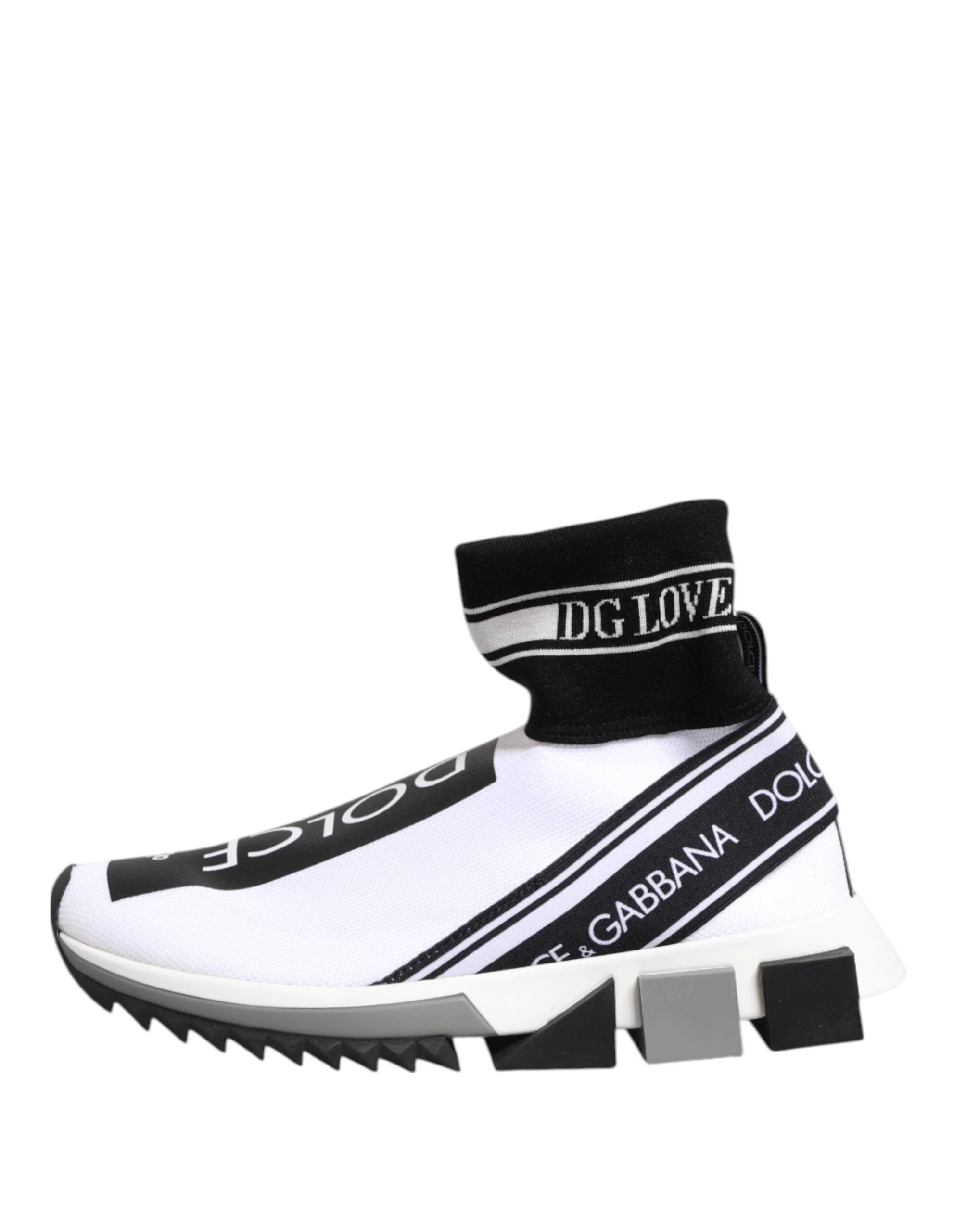 Dolce & Gabbana White Black Sorrento Socks Sneakers Shoes by Dolce & Gabbana