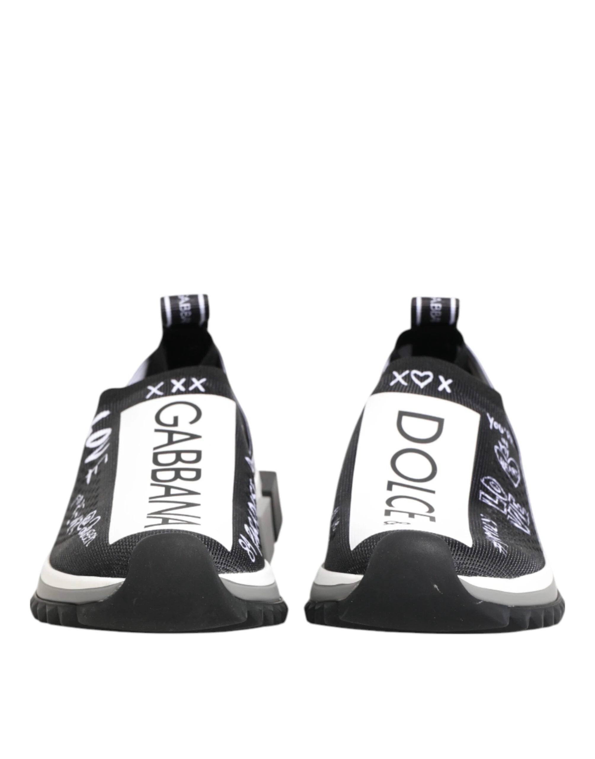 Dolce & Gabbana Black White Sorrento Low Top Sneakers Shoes by Dolce & Gabbana