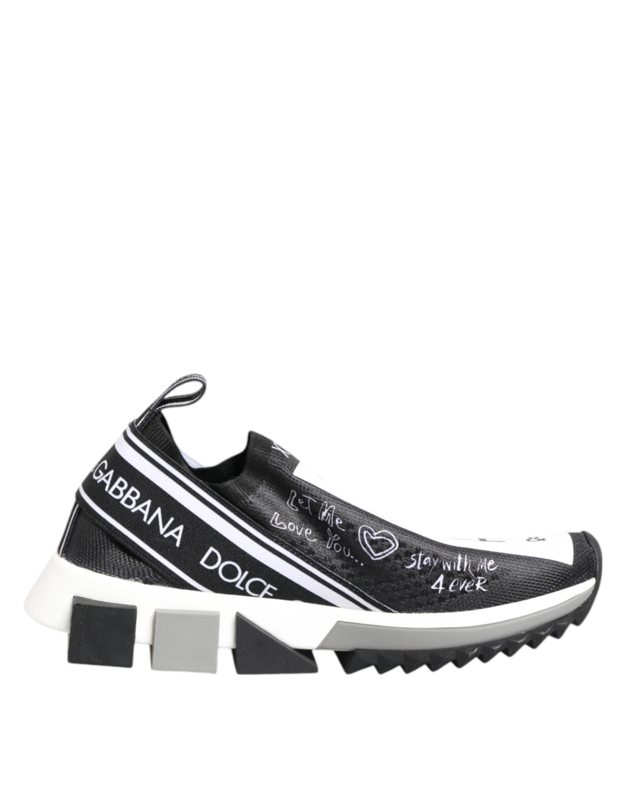 Dolce & Gabbana Black White Sorrento Low Top Sneakers Shoes by Dolce & Gabbana