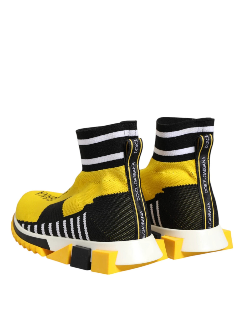 Dolce & Gabbana Yellow Black Sorrento Socks Sneakers Shoes by Dolce & Gabbana