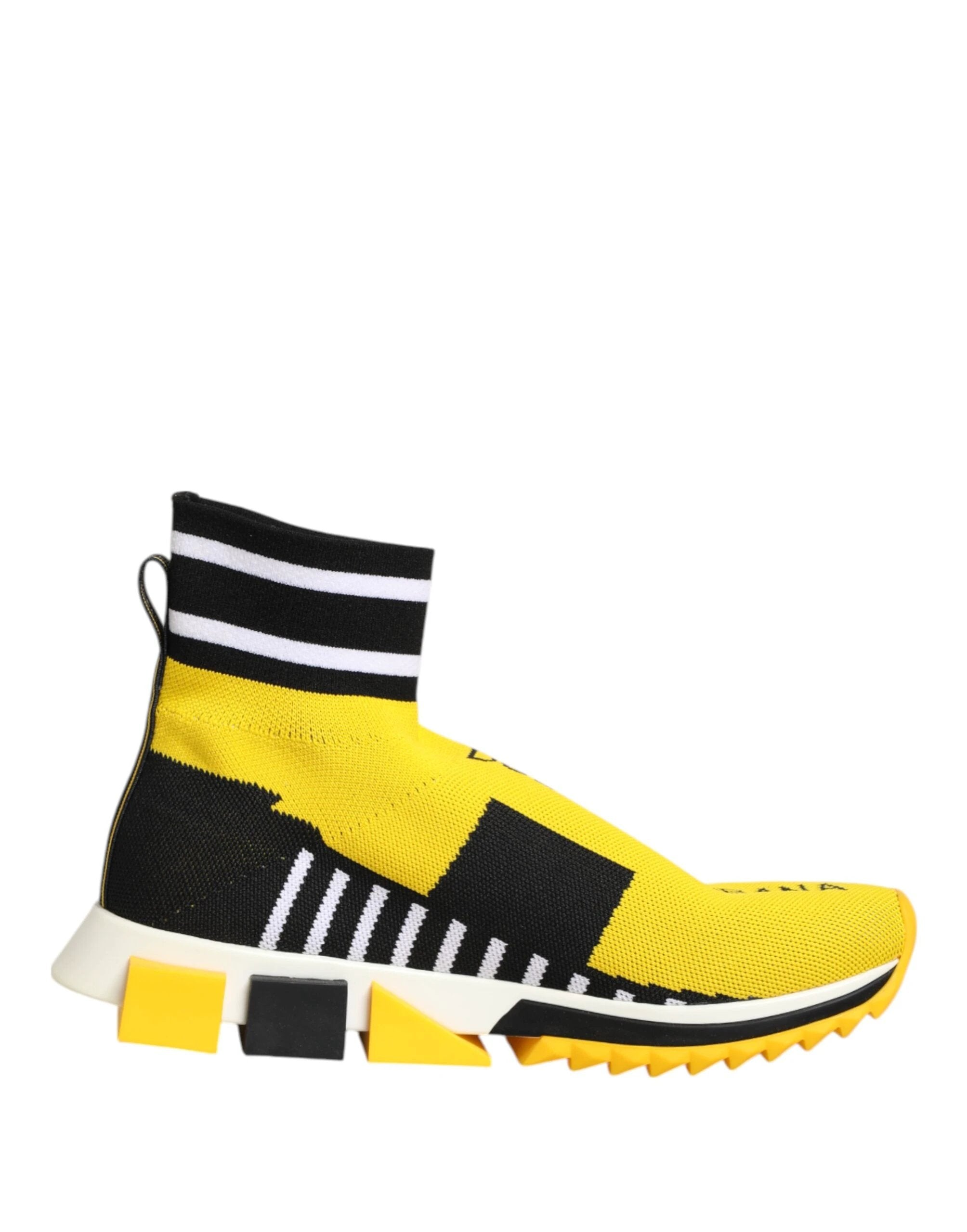 Dolce & Gabbana Yellow Black Sorrento Socks Sneakers Shoes by Dolce & Gabbana